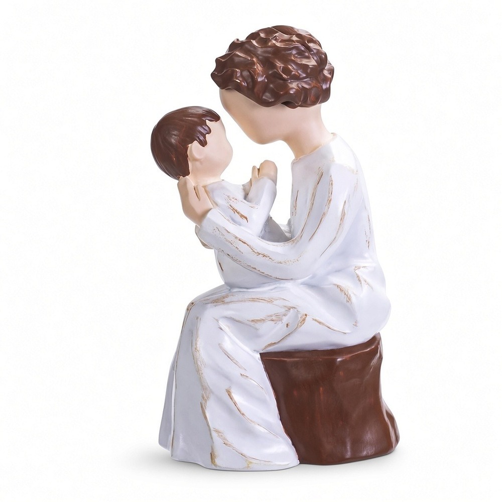 SIGUEJOR Hand-Painted Resin Sculpture of Grandmother Holding Baby Grandma Gifts